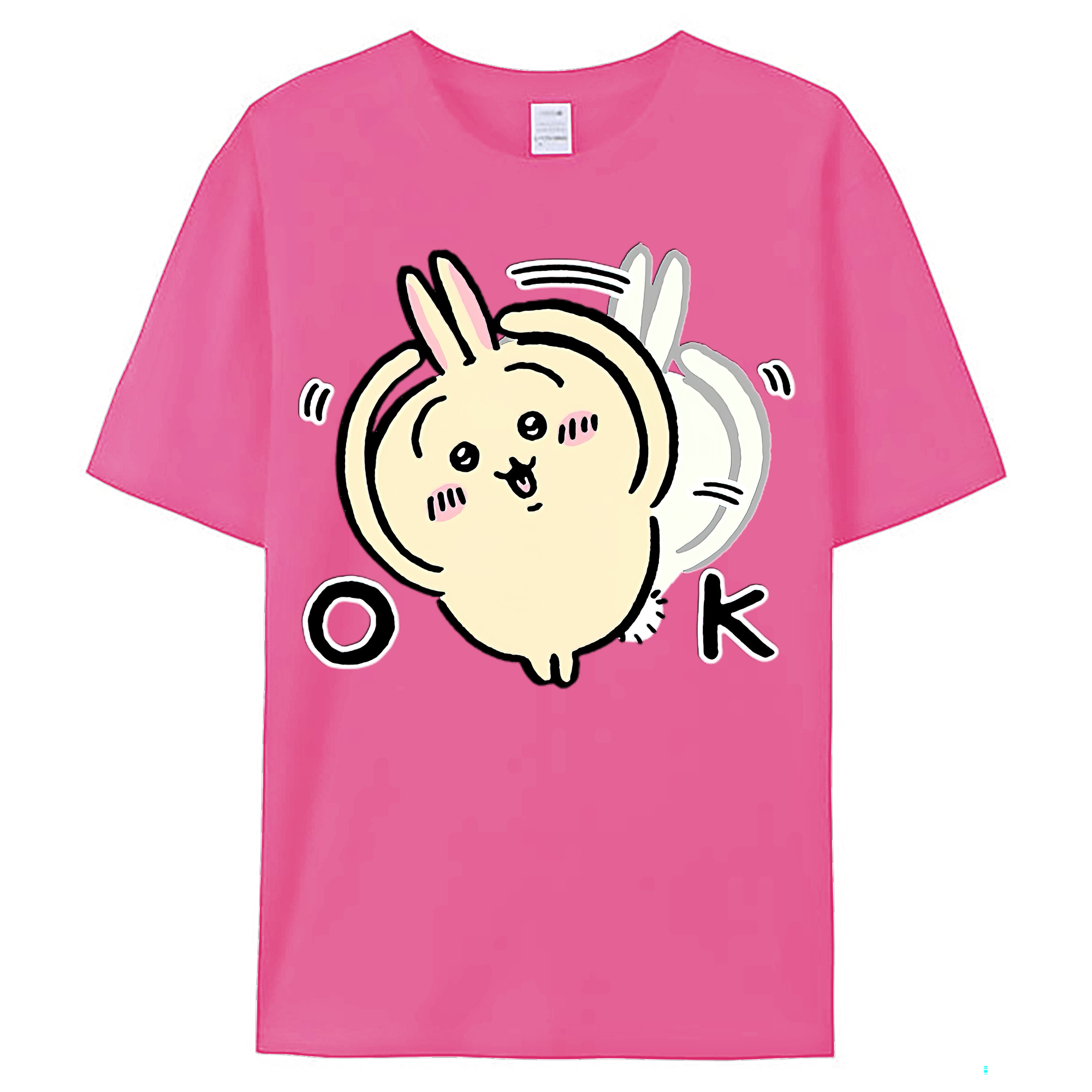 （画像用） ちいかわ うさぎ Chii-kawa usagi レディースカジュアルプリントTシャツ（綿100％）